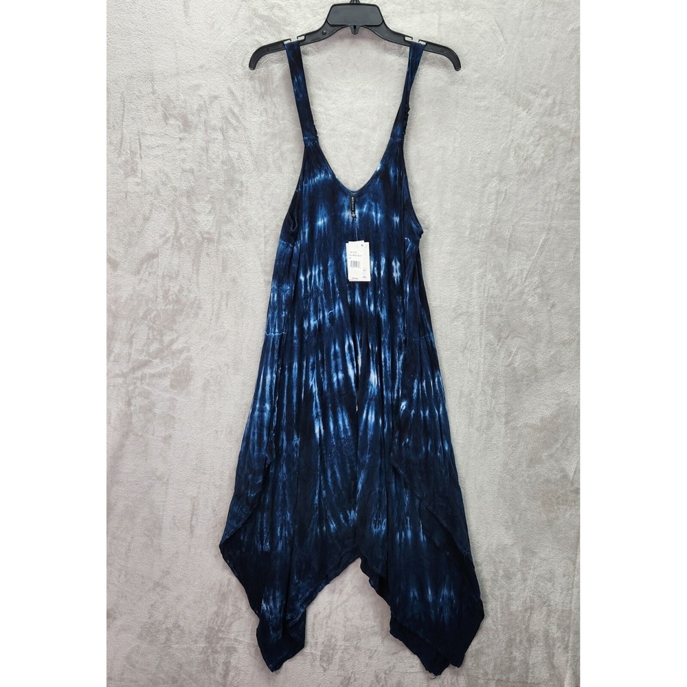 Raviya Swim Cover Up Womens Plus Size 0X Blue Tie Dye Sleeveless Casual Summer - Picture 3 of 7